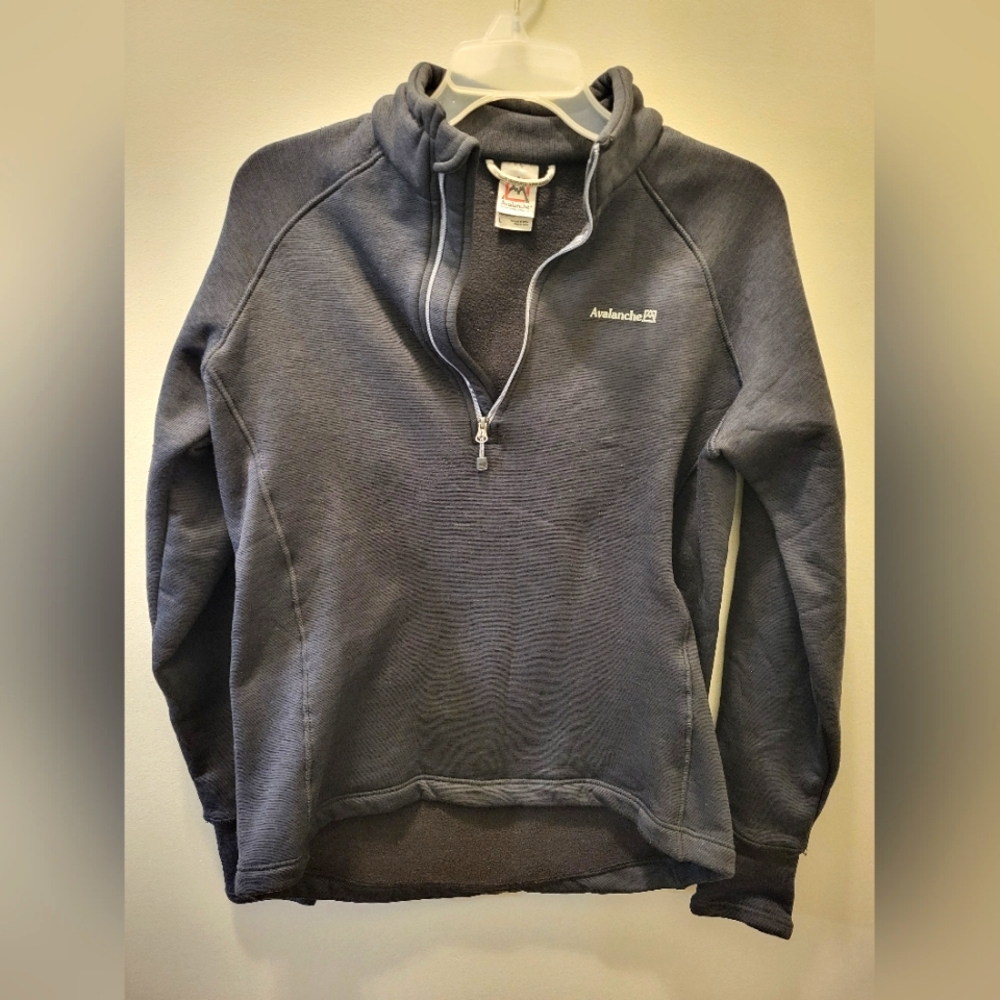 Avalanche Women's Large 1/4 Zip Gray Base Layer Warm Stretch Outdoor Sweater